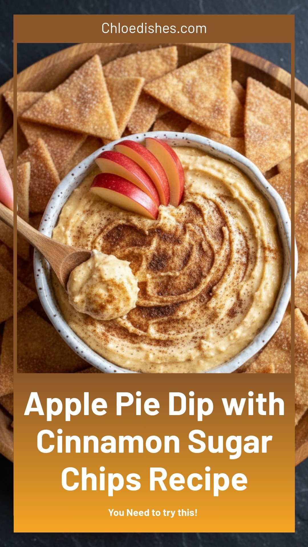 Apple Pie Dip with Cinnamon Sugar Chips