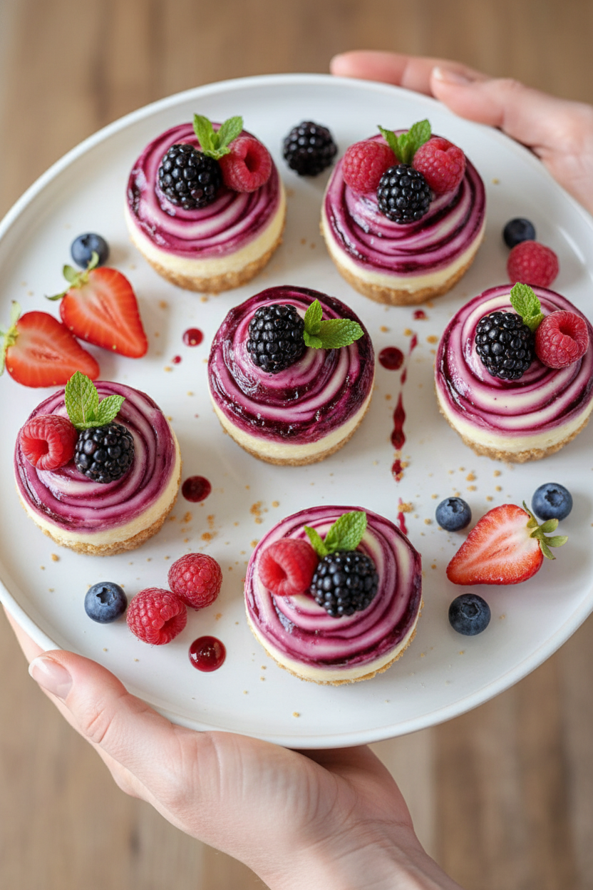 Berry Swirl Cheesecake Bites