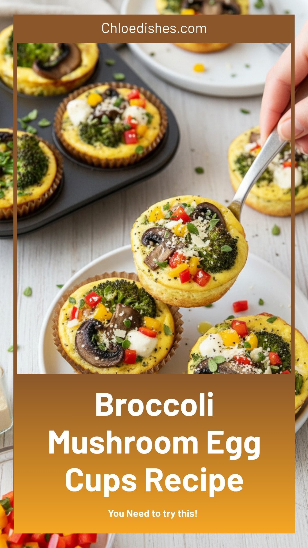 Veggie-Packed Broccoli & Mushroom Egg Cups Recipe