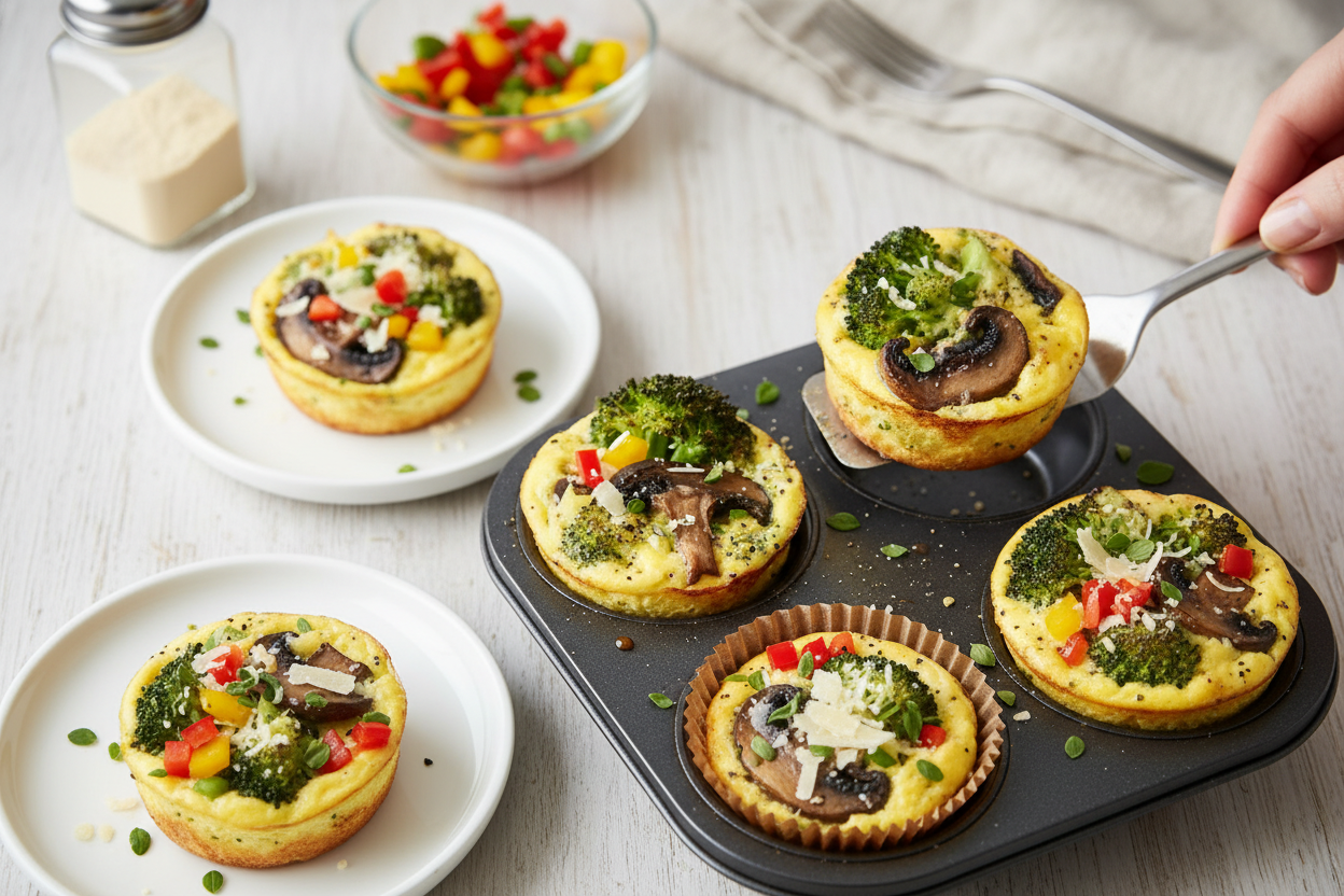 Broccoli Mushroom Egg Cups Recipe
