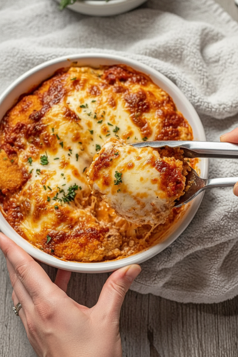 Cottage Cheese Chicken Parm Bowl