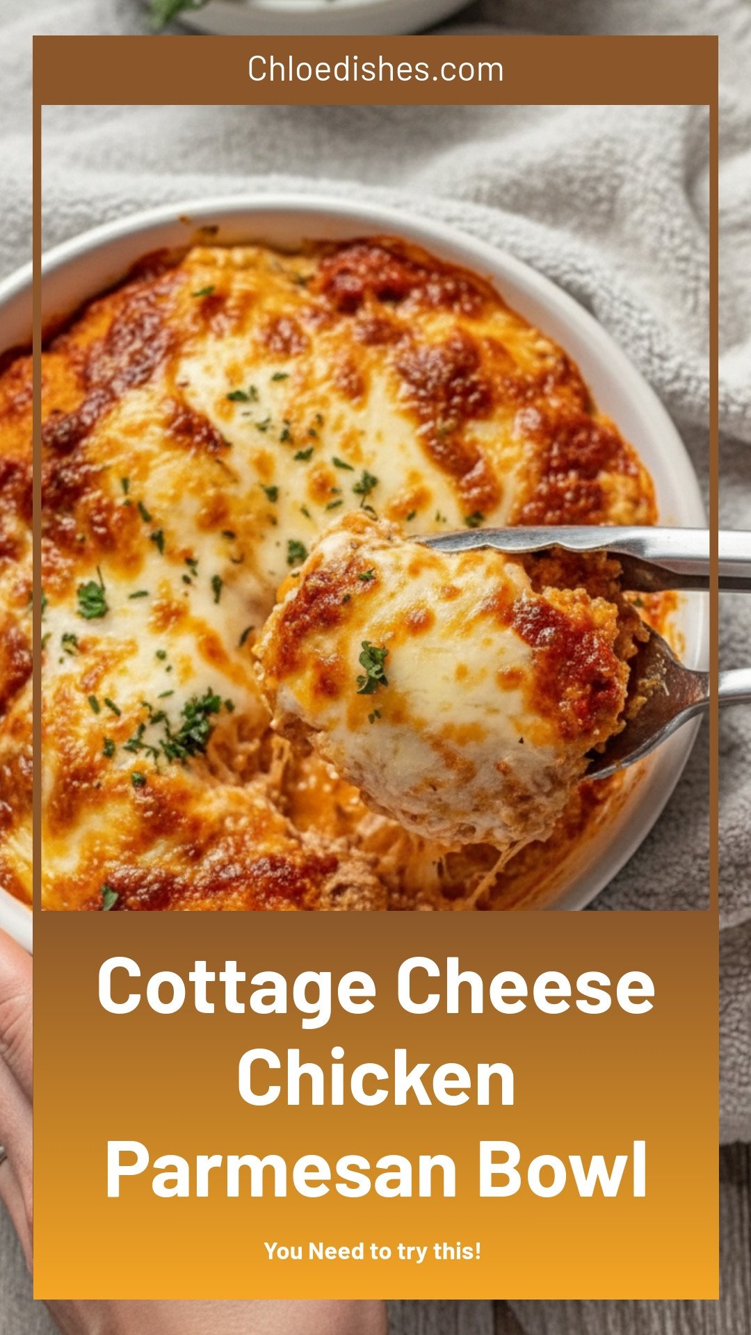 Cottage Cheese Chicken Parm Bowl