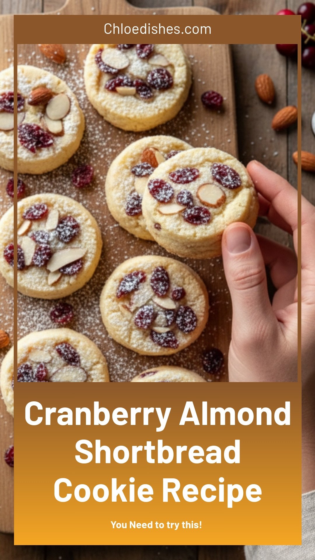 Cranberry Almond Shortbread Cookies