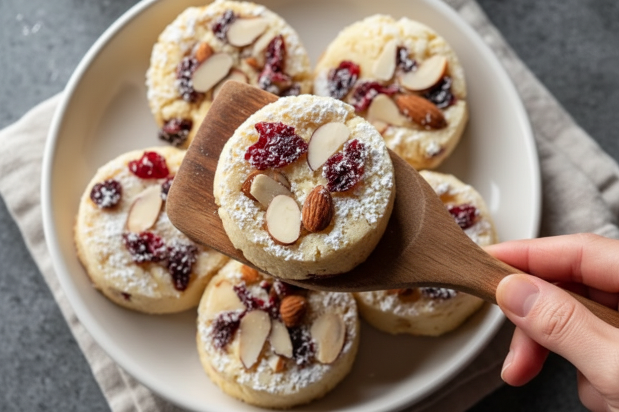 Cranberry Almond Shortbread Cookie Recipe