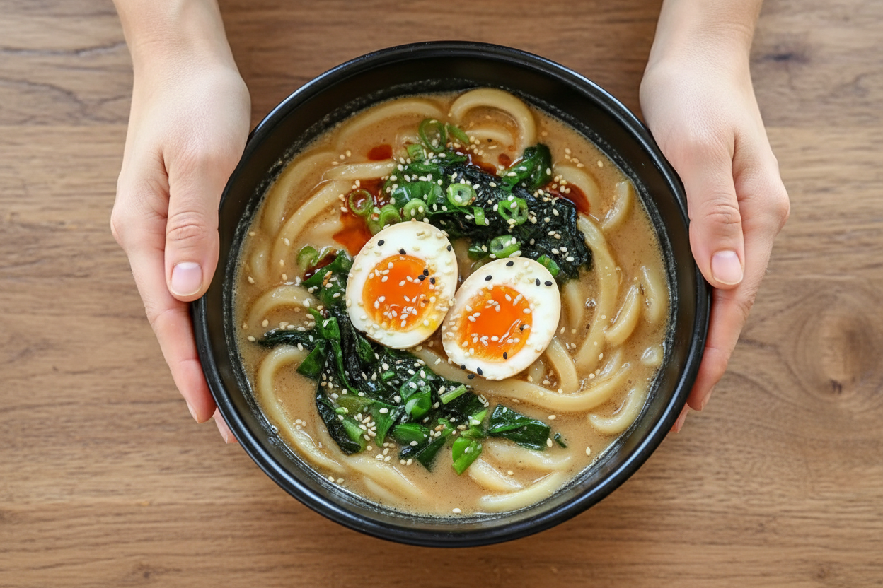 Creamy Miso Udon Noodle Soup