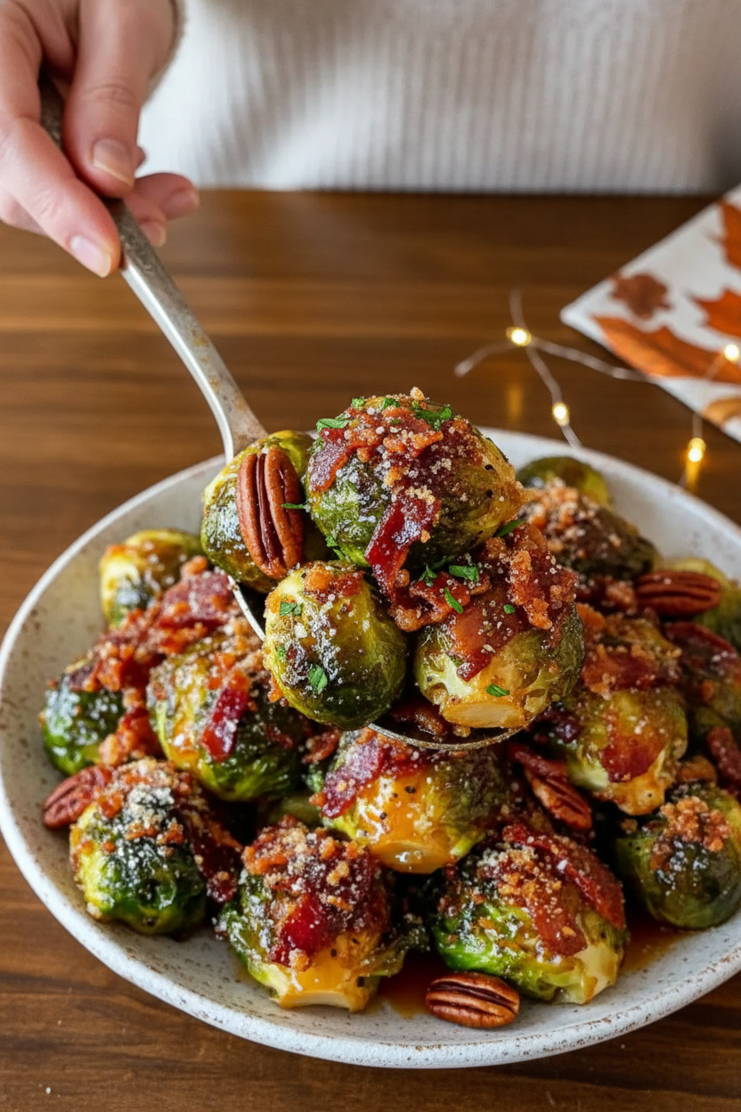 Crispy Maple Bacon Brussels Sprouts Recipe Perfect for Fall