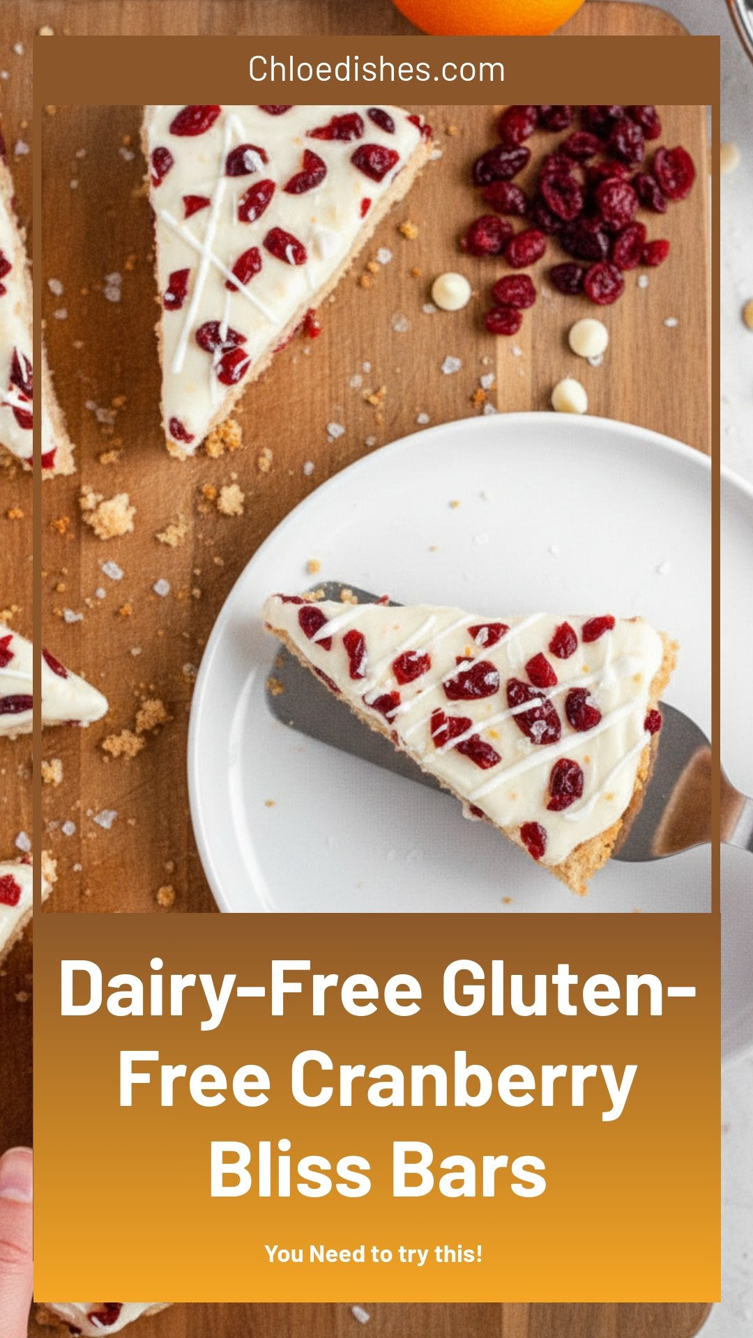 Gluten-Free Cranberry Bliss Bars (Dairy-Free)