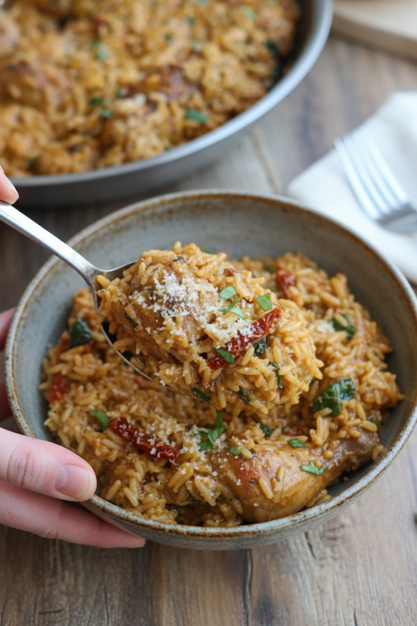 Chicken Pesto Rice - Easy, Creamy, Delicious