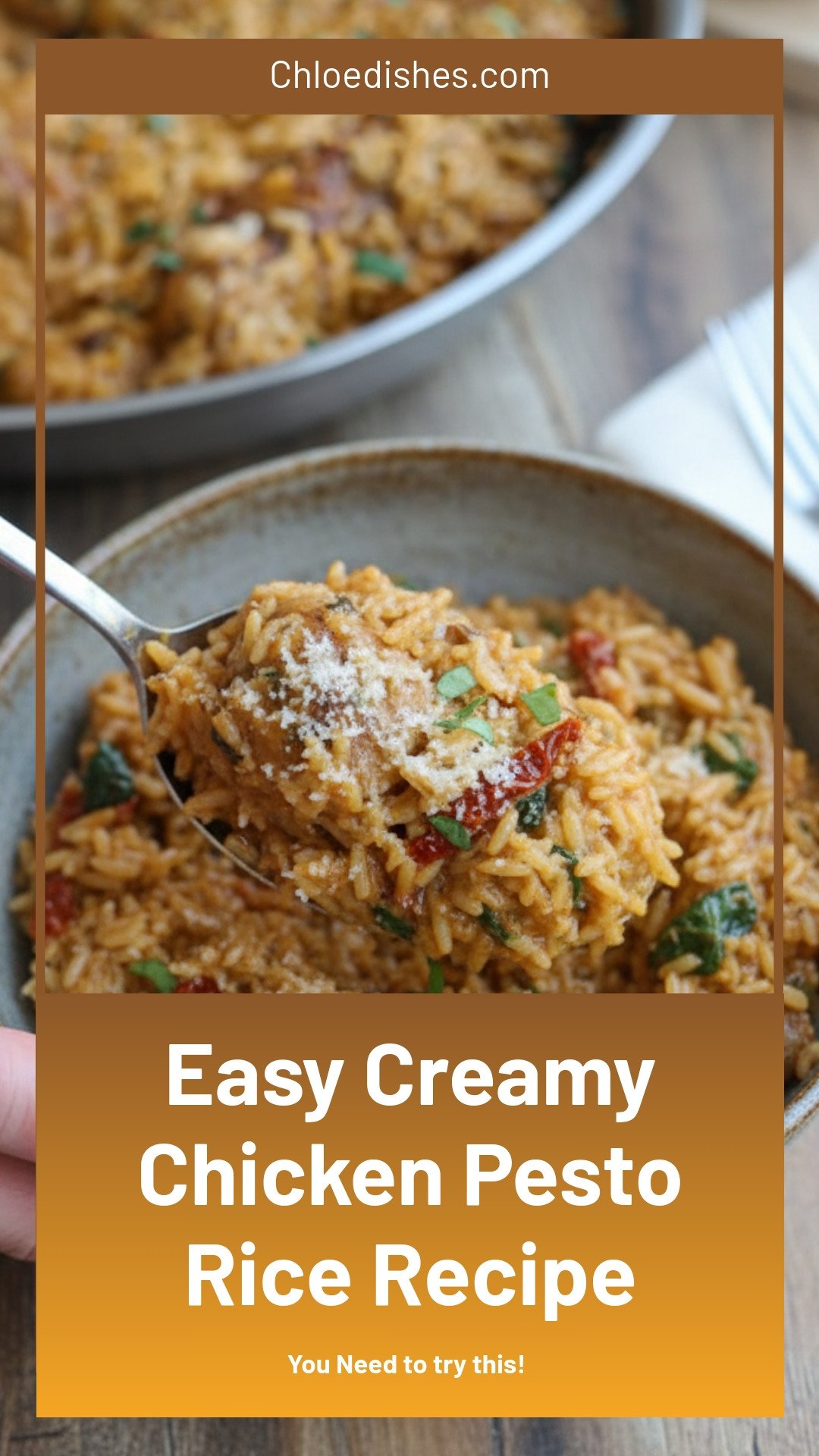 Chicken Pesto Rice - Easy, Creamy, Delicious