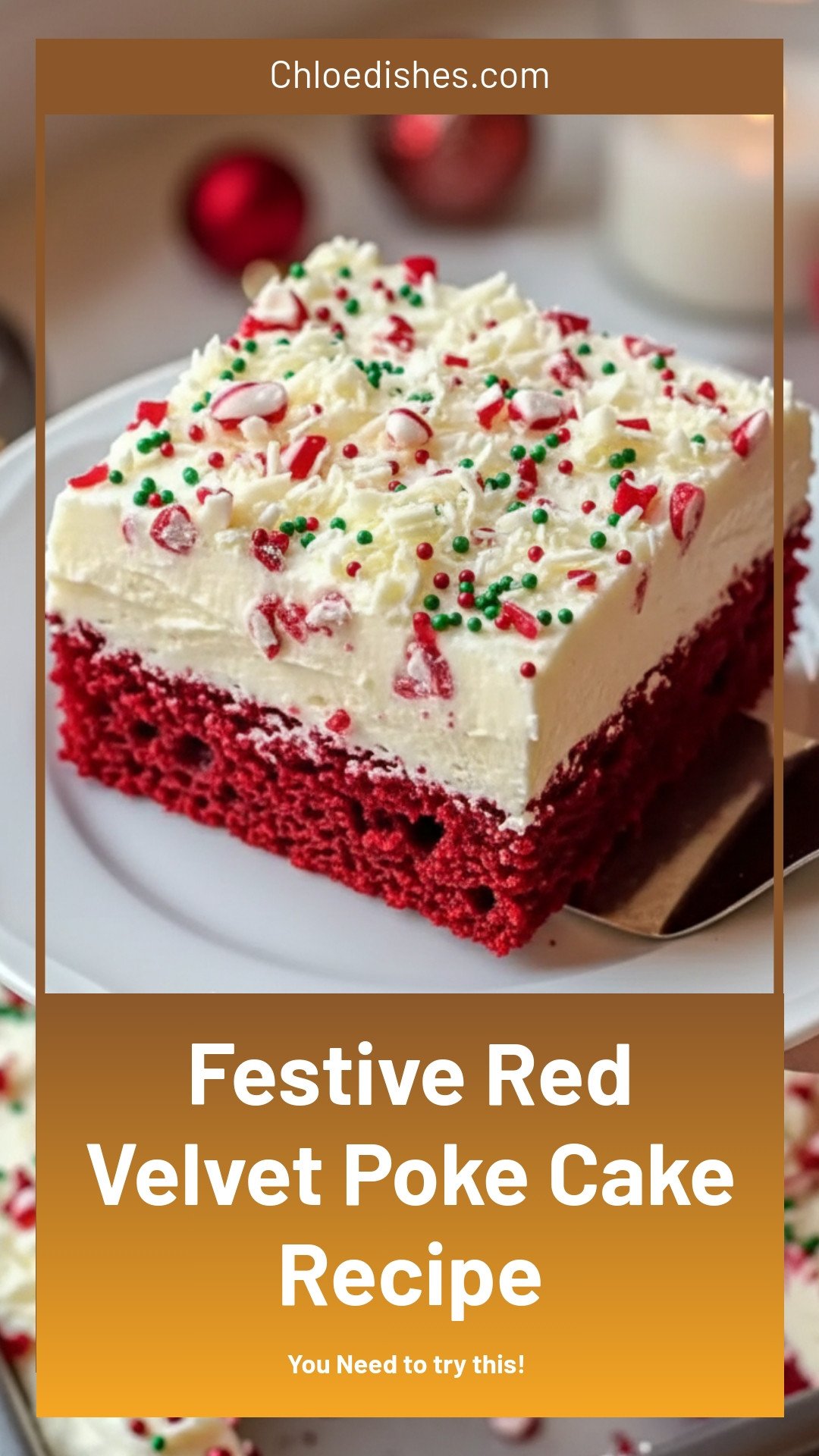 Festive Red Velvet Poke Cake