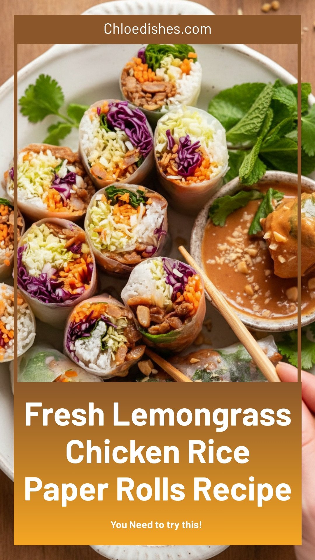 Lemongrass Chicken Rice Paper Rolls