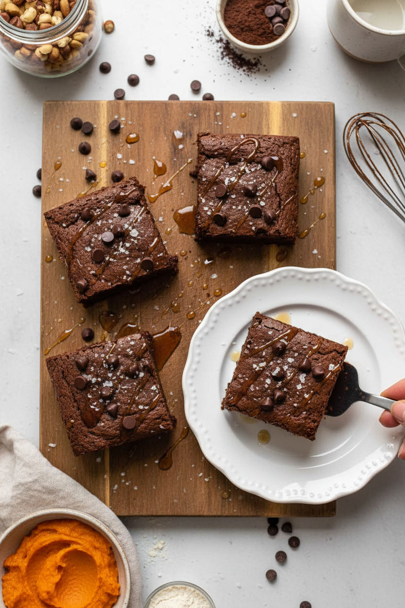 Fudgy Sweet Potato Protein Brownies