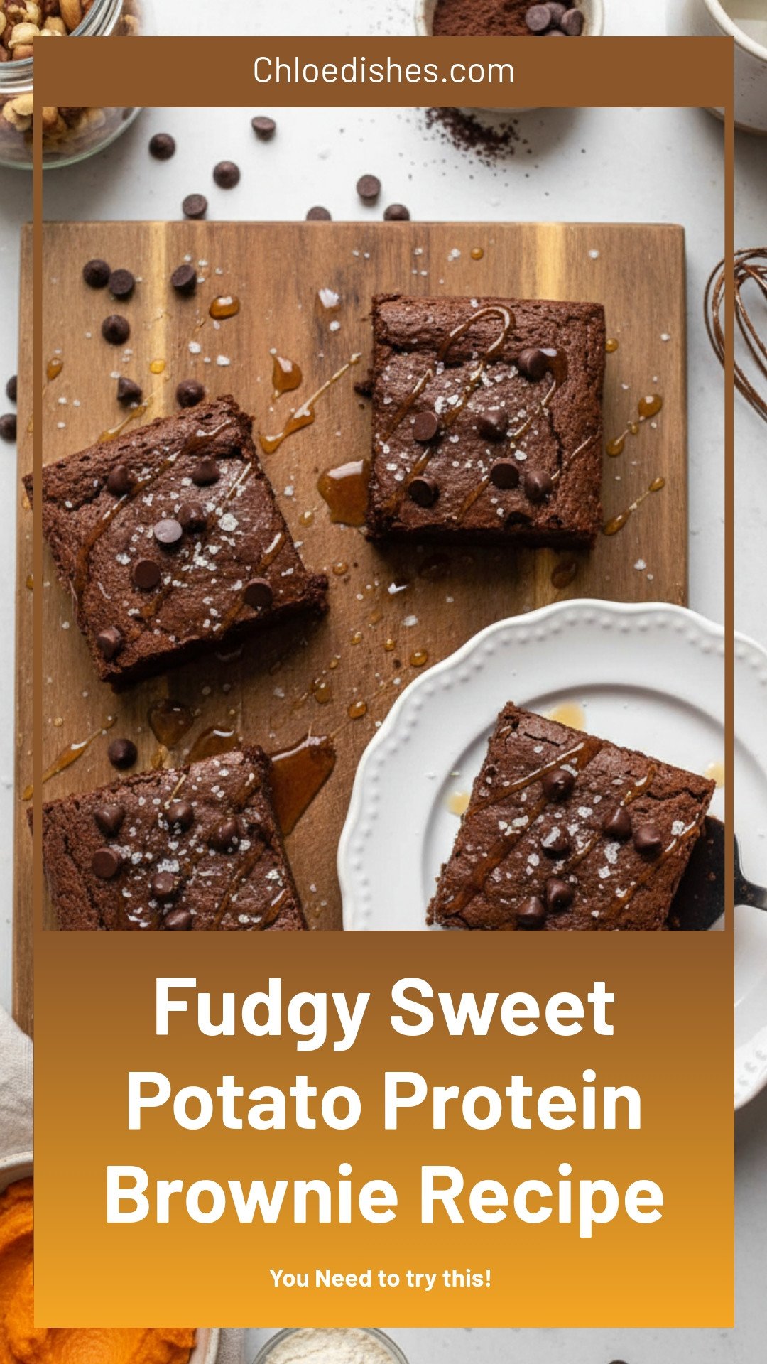 Fudgy Sweet Potato Protein Brownies