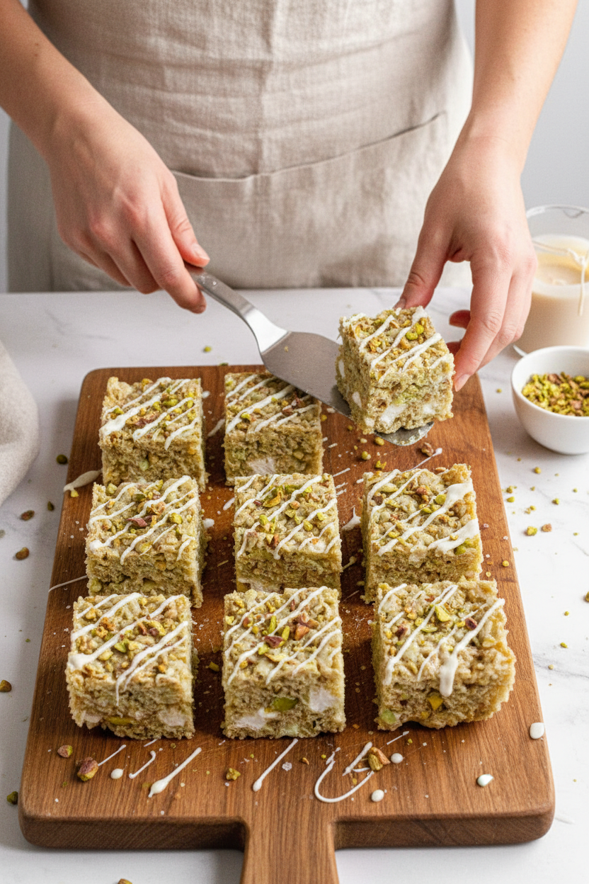 Pistachio Rice Krispie Treats (Gluten-Free & Dairy-Free)