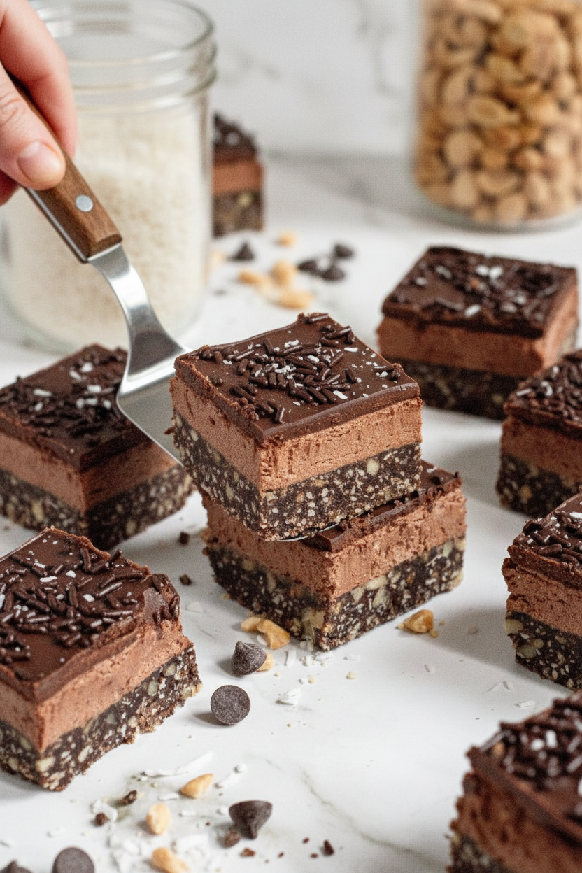 No-Bake Chocolate Bars (Gluten-Free & Vegan)