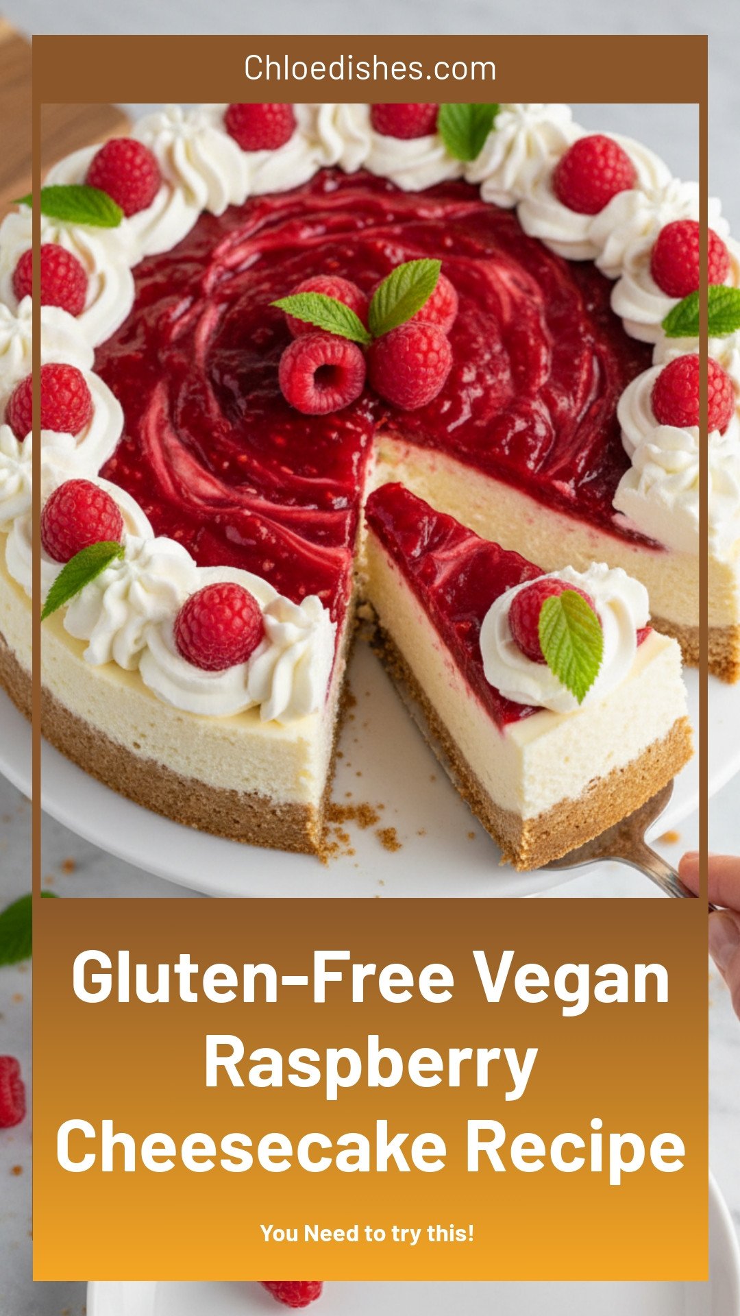 Vegan Raspberry Cheesecake (Gluten-Free)