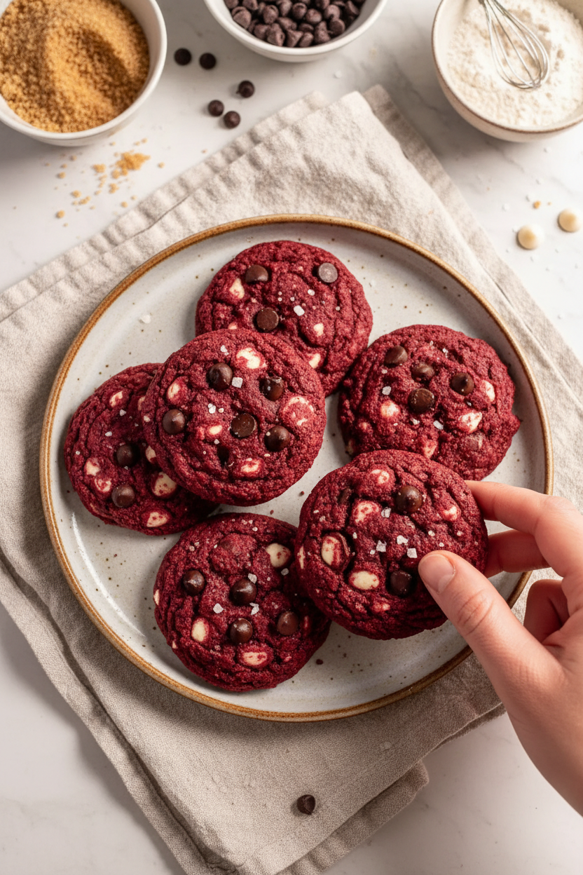 Vegan Red Velvet Cookies (Gluten-Free)