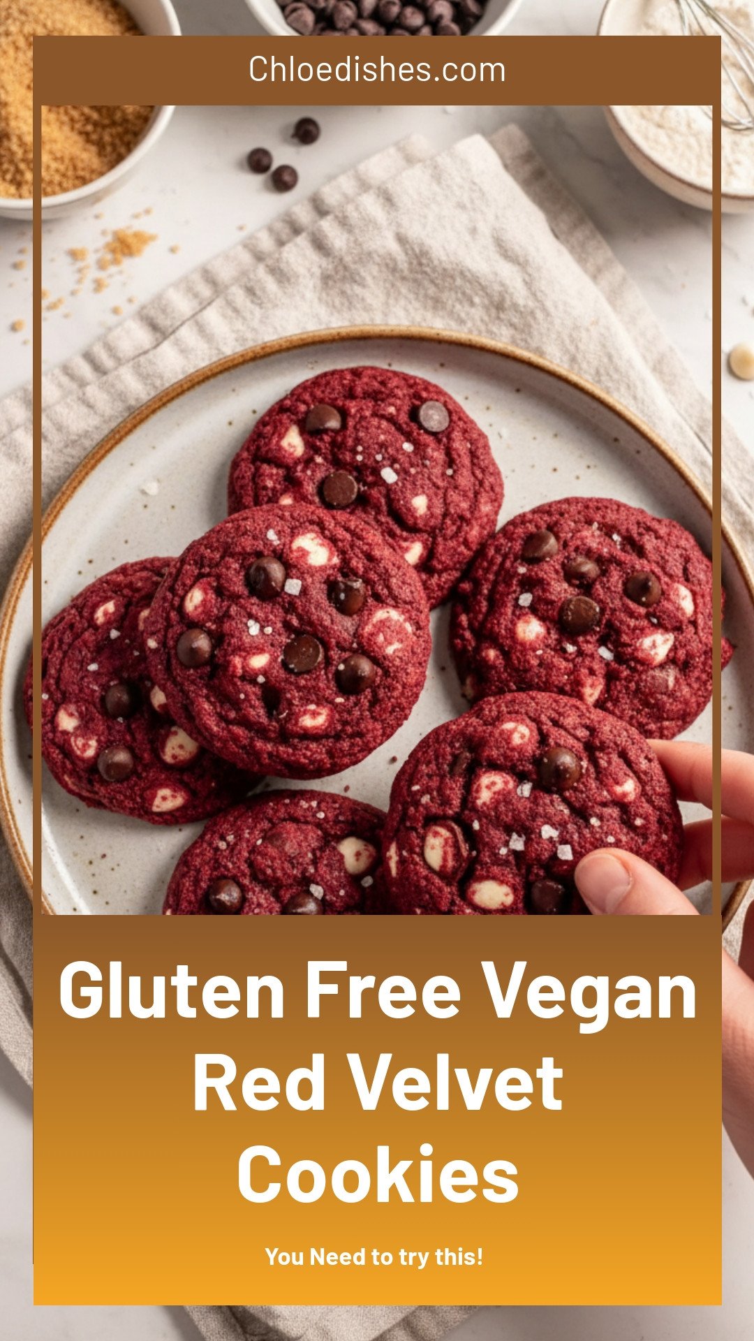 Vegan Red Velvet Cookies (Gluten-Free)