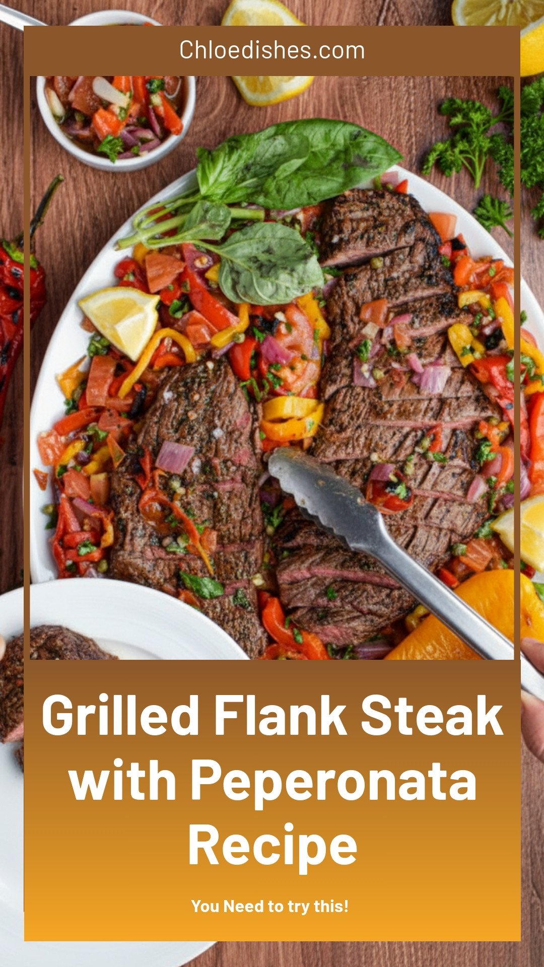 Grilled Flank Steak Peperonata