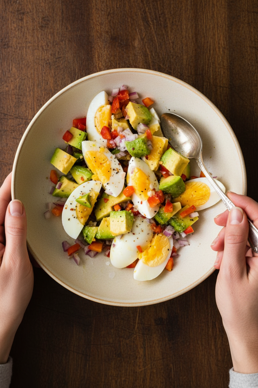 Hard Boiled Egg and Avocado Bowl