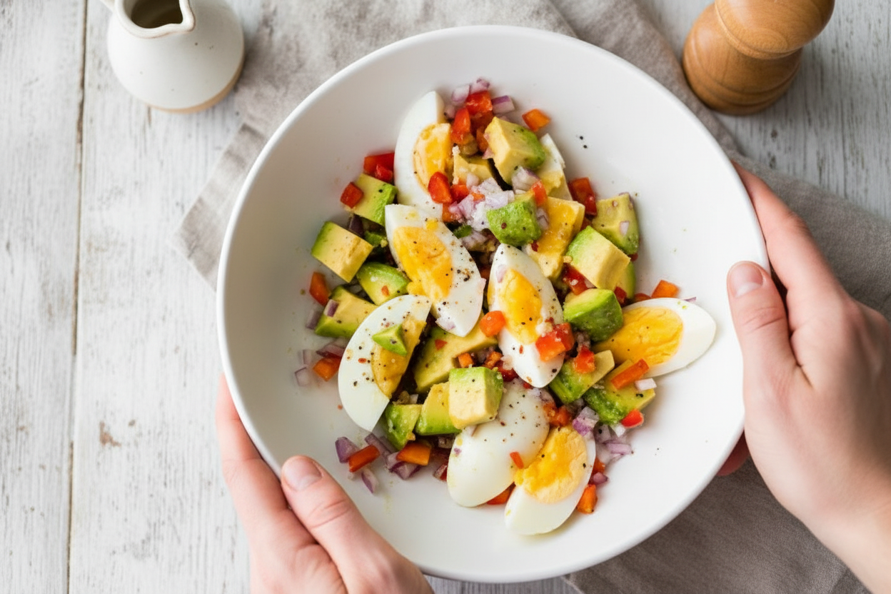 Hard Boiled Egg and Avocado Breakfast Bowl
