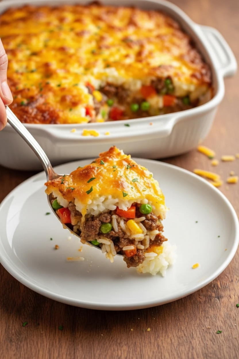 Must Try Homemade Cheesy Beef & Vegetable Casserole