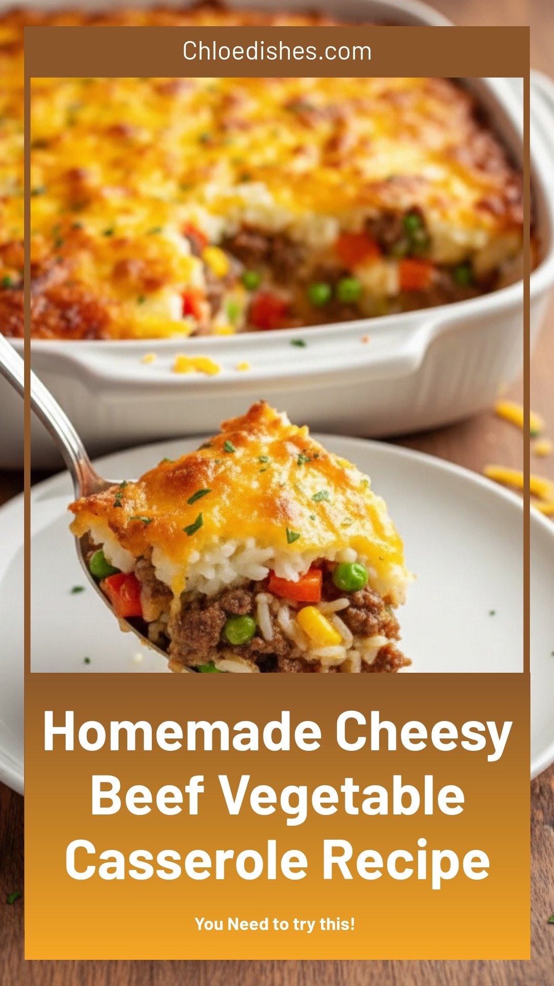 Must Try Homemade Cheesy Beef & Vegetable Casserole