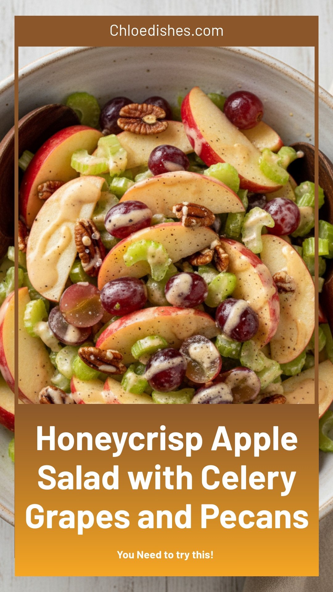 Apple Salad with Honeycrisp Apples, Celery, Grapes, Pecans Recipe