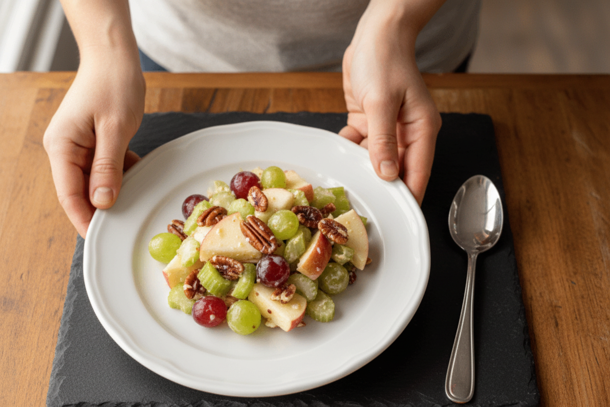 Honeycrisp Apple Salad with Celery Grapes and Pecans