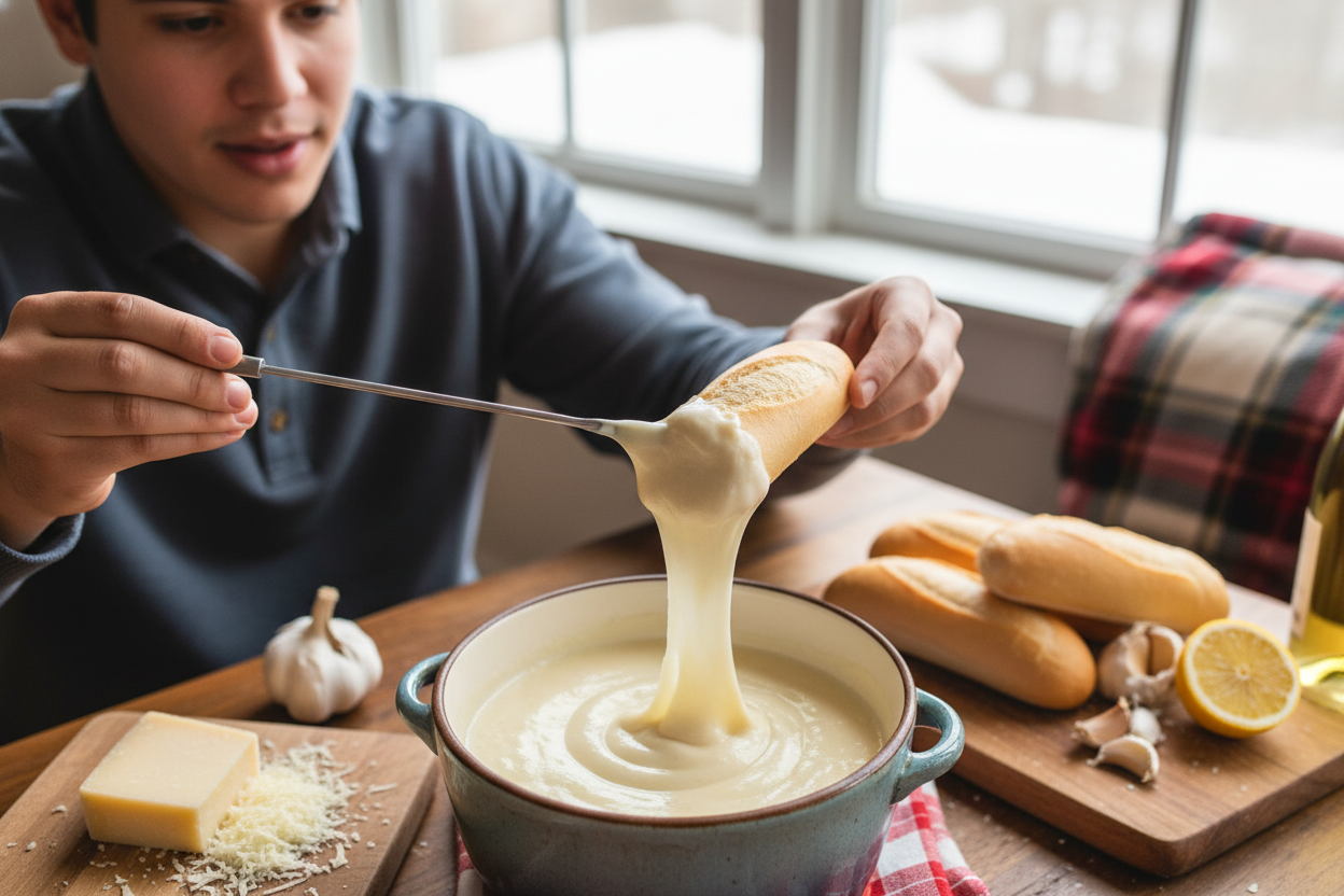 Hot Pocket Baguette Fondues After Sledding Treat