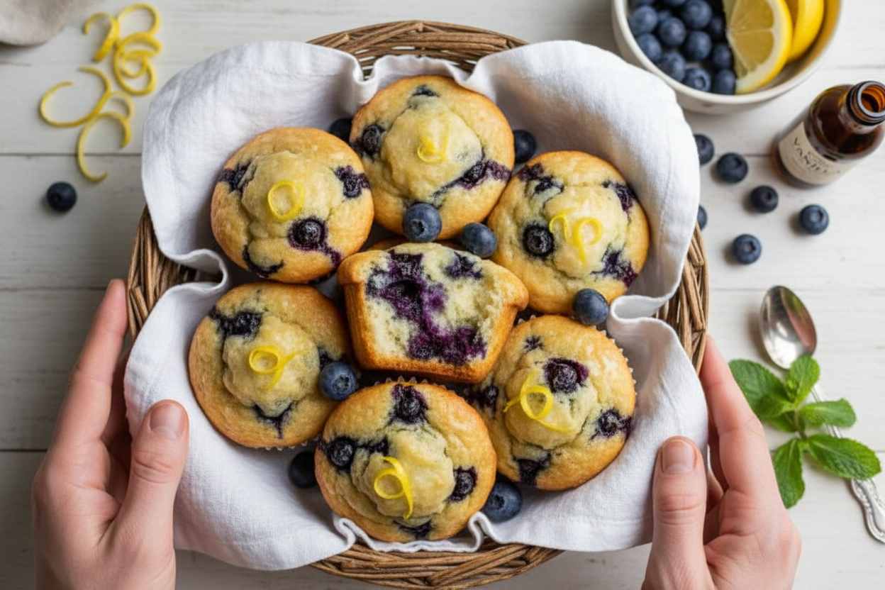 Lemon Blueberry Muffins Recipe Easy Homemade