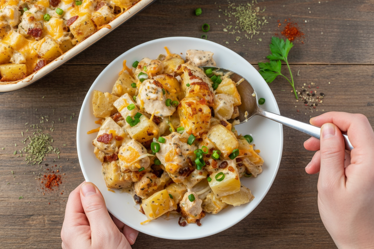 Loaded Potato Ranch Chicken Casserole Recipe