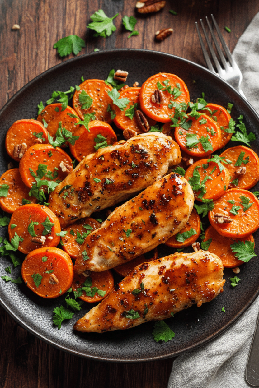 Maple-Glazed Chicken with Sweet Potatoes