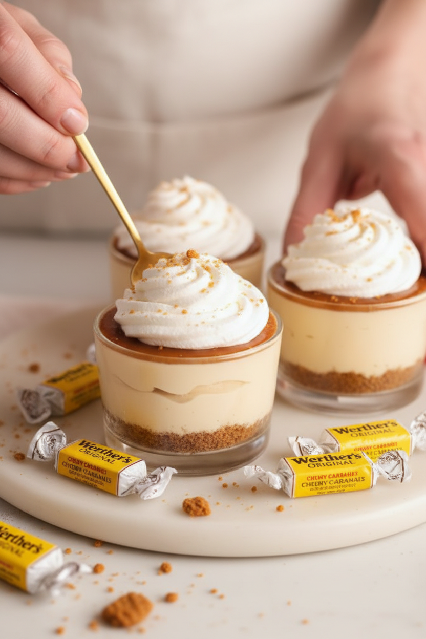 No Bake Salted Caramel Cheesecake Cups