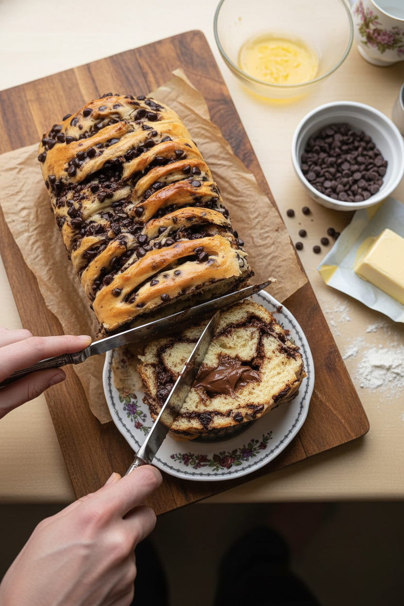 Nutella brioche loaf