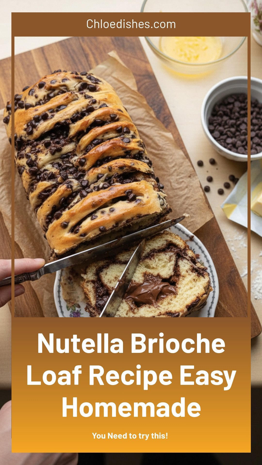 Nutella brioche loaf