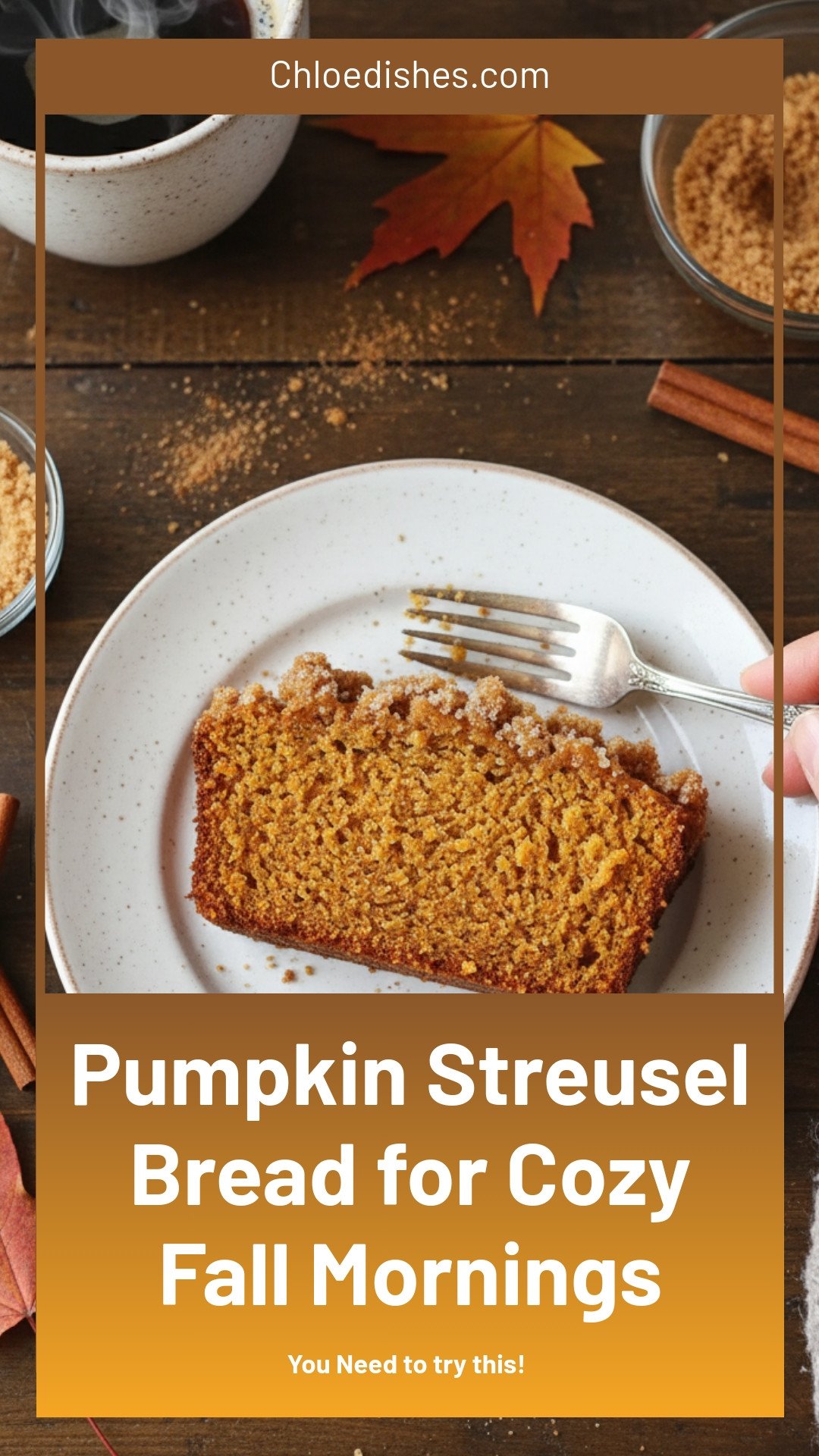Indulge in Pumpkin Streusel Bread Loaf for Cozy Fall Mornings