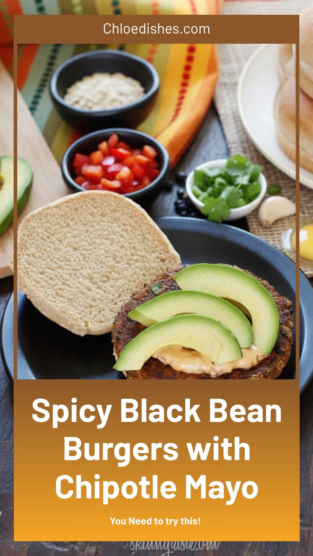 Spicy Black Bean Burgers with Chipotle Mayonnaise