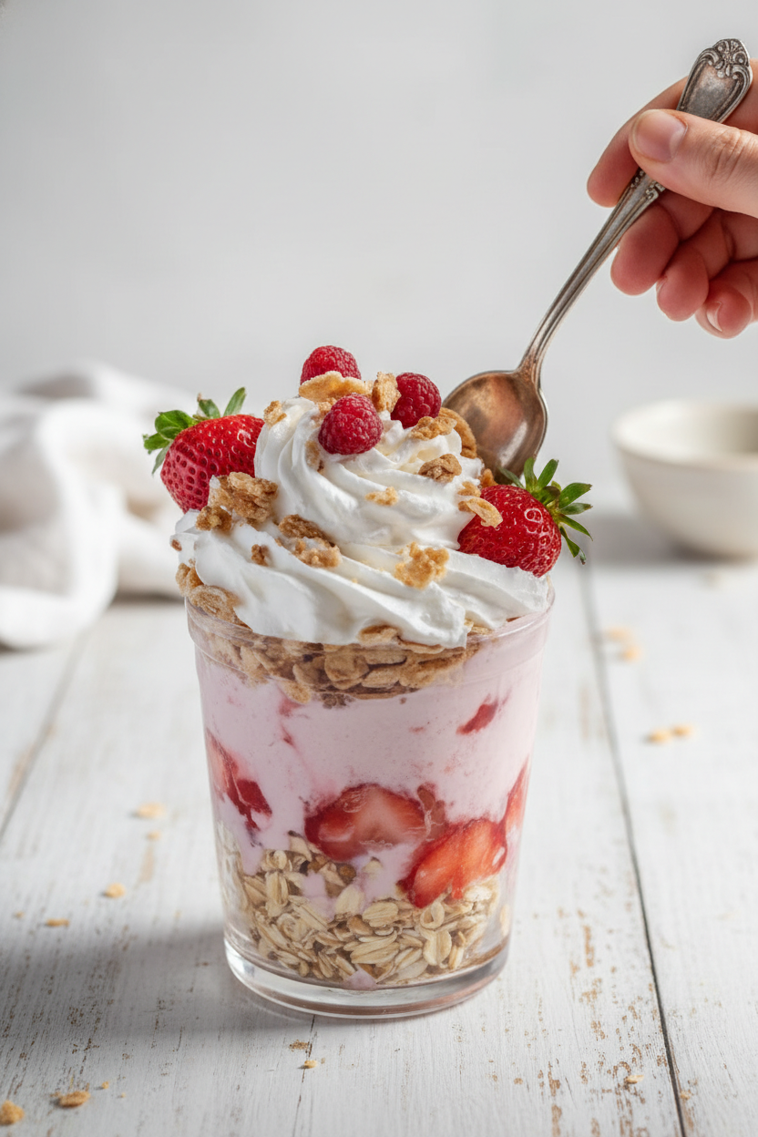 Strawberry Cheesecake Overnight Oats Recipe