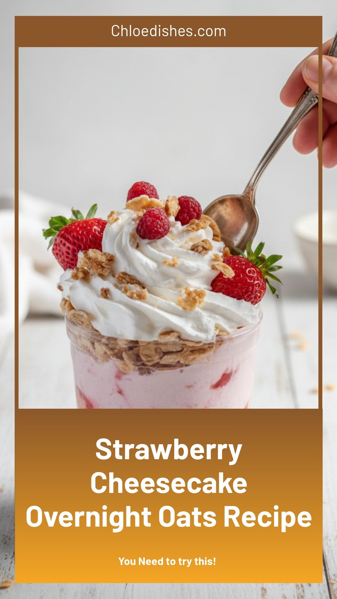 Strawberry Cheesecake Overnight Oats Recipe