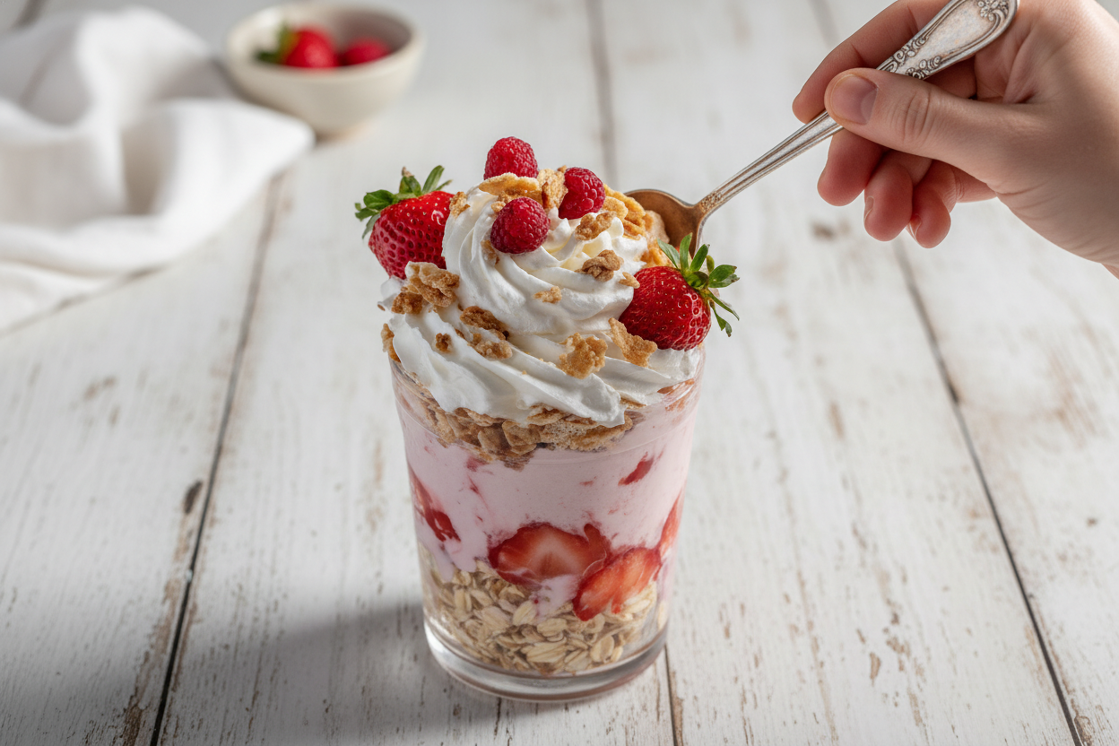 Strawberry Cheesecake Overnight Oats Recipe