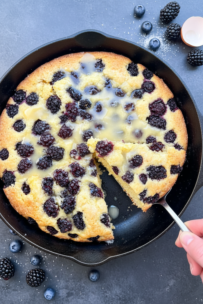 One-Skillet Trader Joe’s Meyer Lemon Berry Cake | Caroline Chambers