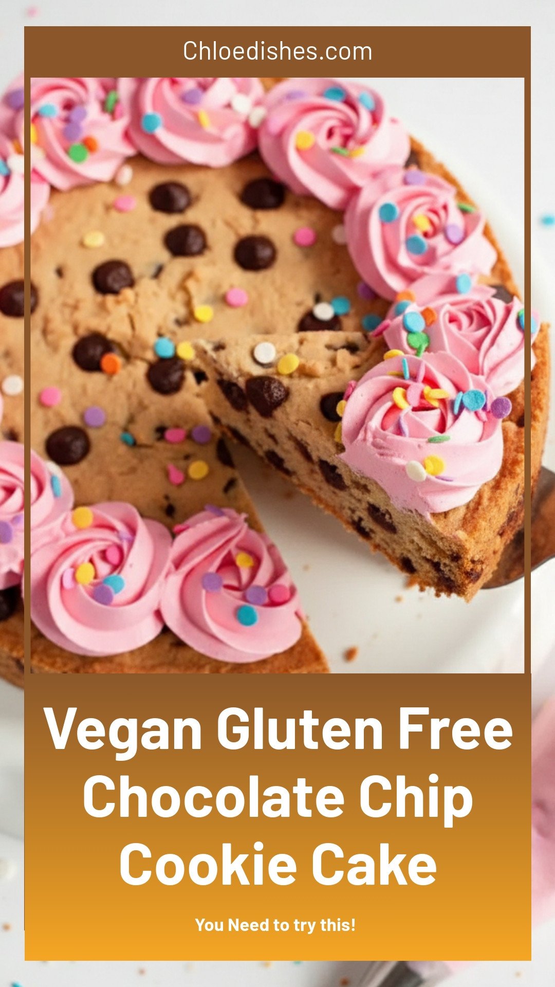 Gluten-Free Chocolate Chip Cookie Cake (Vegan)