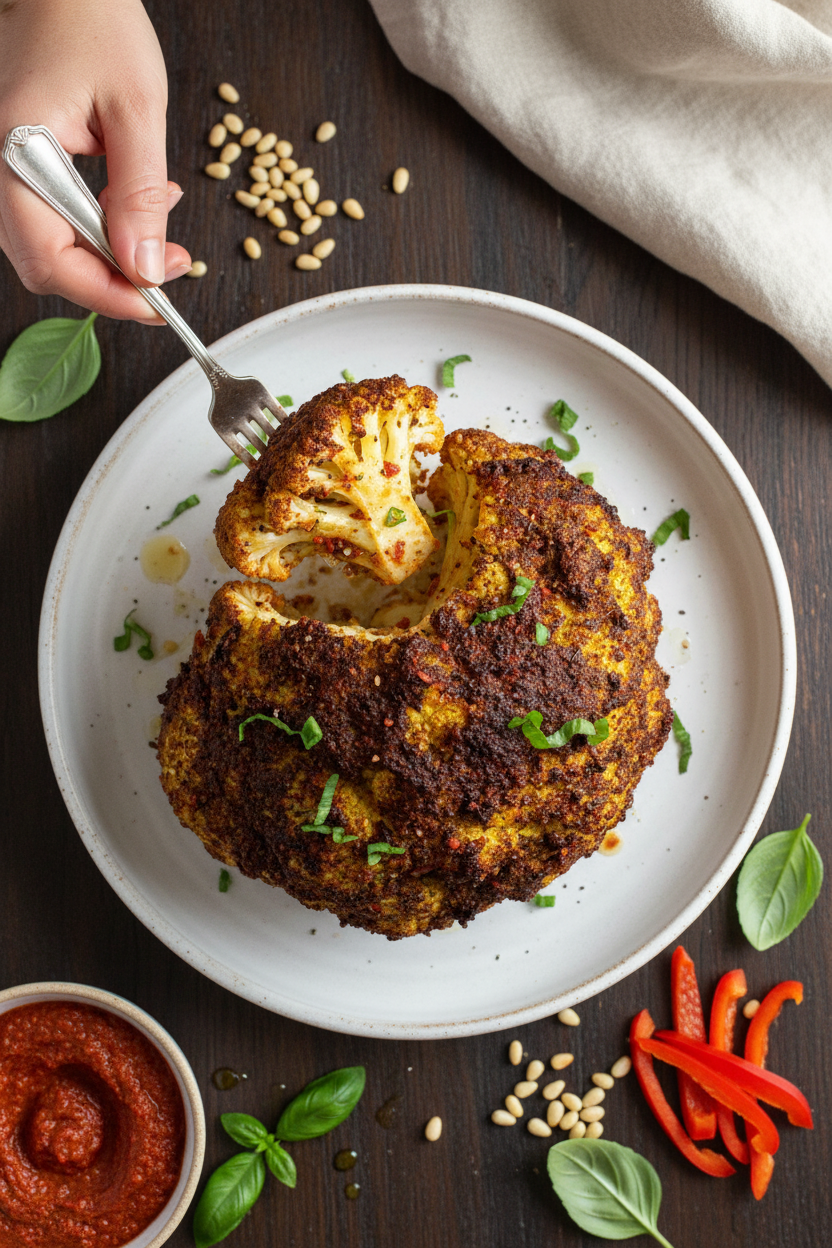 Roasted Whole Cauliflower in Air Fryer
