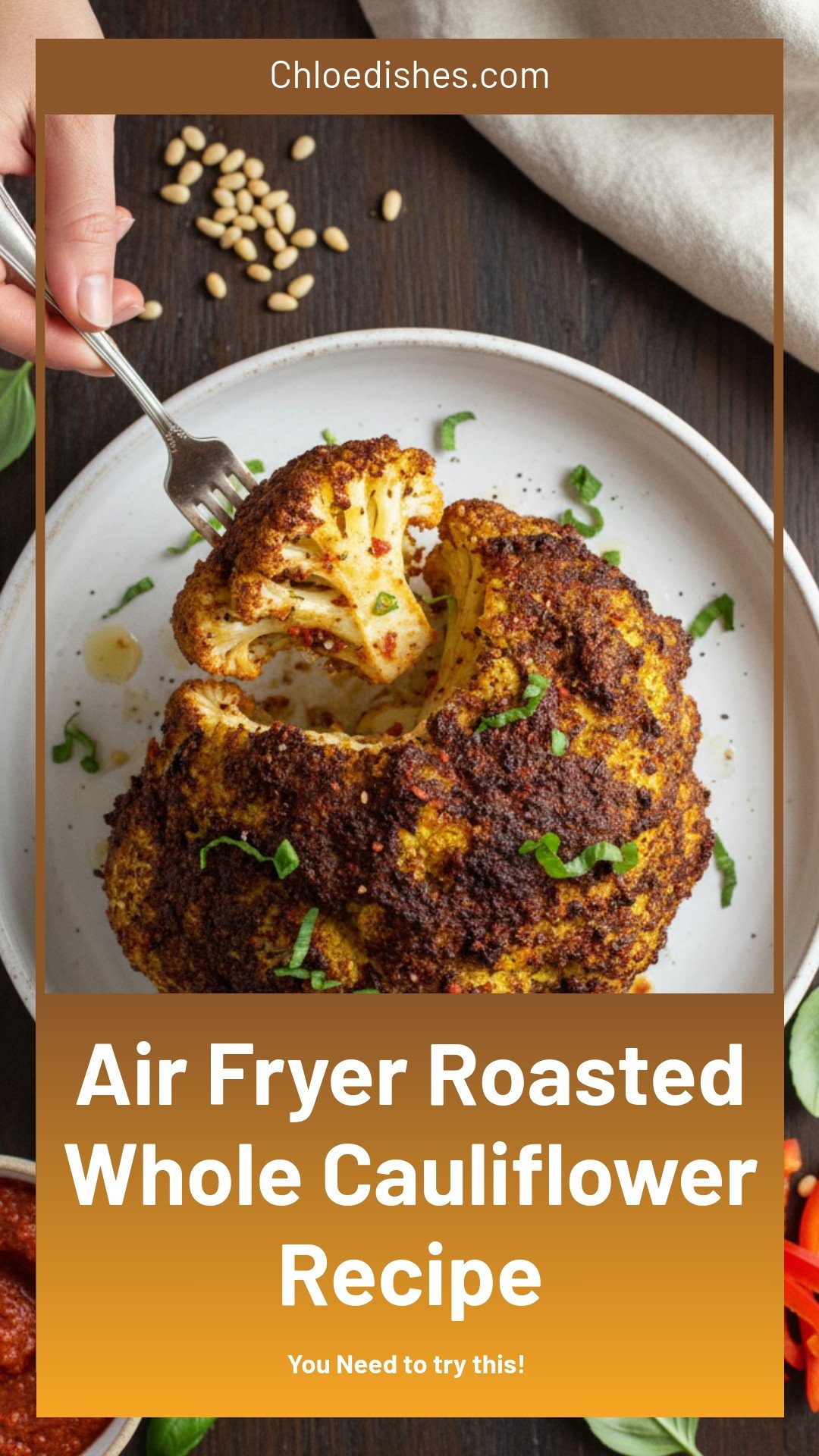 Roasted Whole Cauliflower in Air Fryer