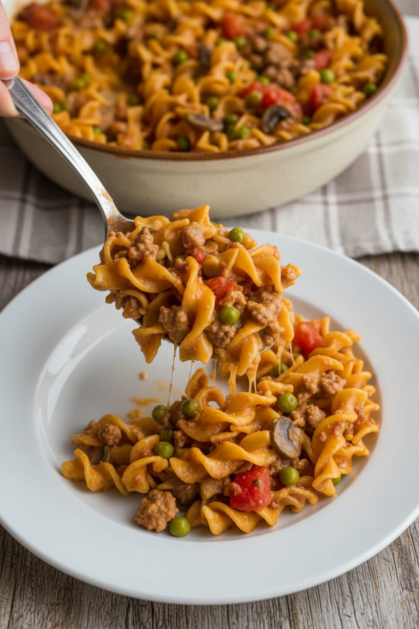 We Tried an Amish Yummasetti Noodle Casserole