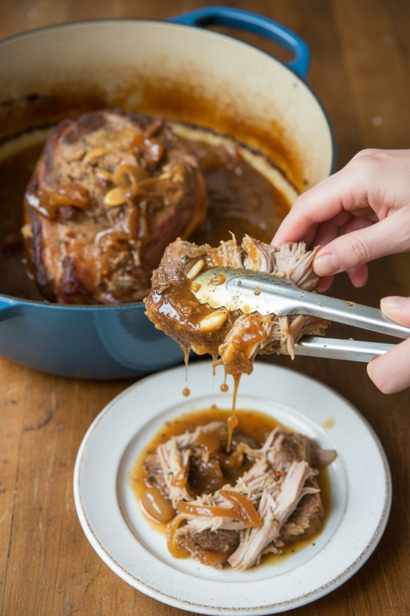 Fall-Apart Apple Cider Roasted Pork | Caroline Chambers