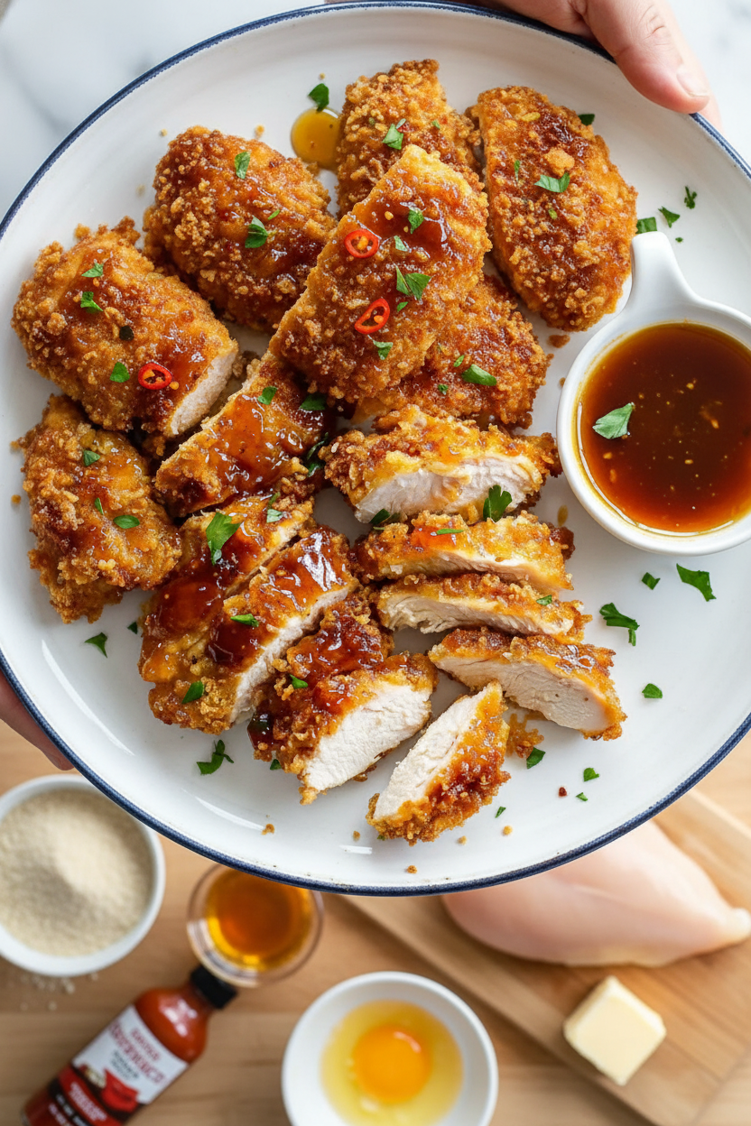 Baked Crunchy Hot Honey Chicken