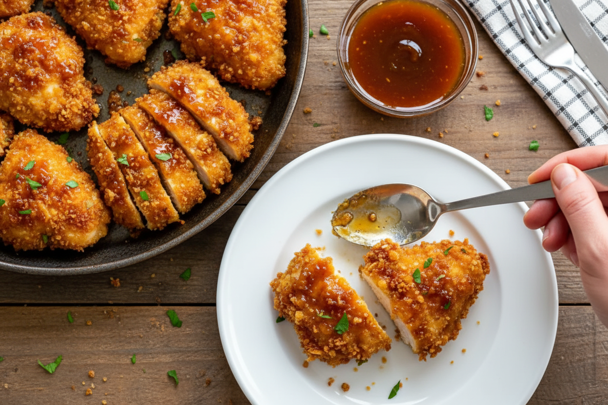 Baked Crunchy Hot Honey Chicken Recipe