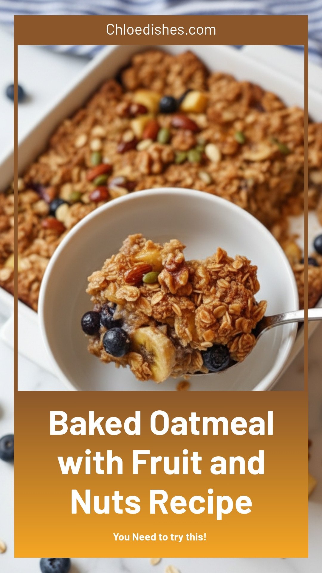 Baked Oatmeal with Fruit and Nuts Recipe